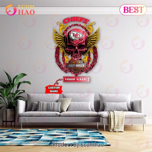 NFL Kansas City Chiefs – Personalized Skull Metal Sign