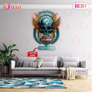NFL Miami Dolphins – Personalized Skull Metal Sign