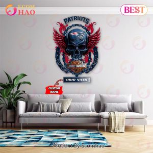 NFL New England Patriots – Personalized Skull Metal Sign