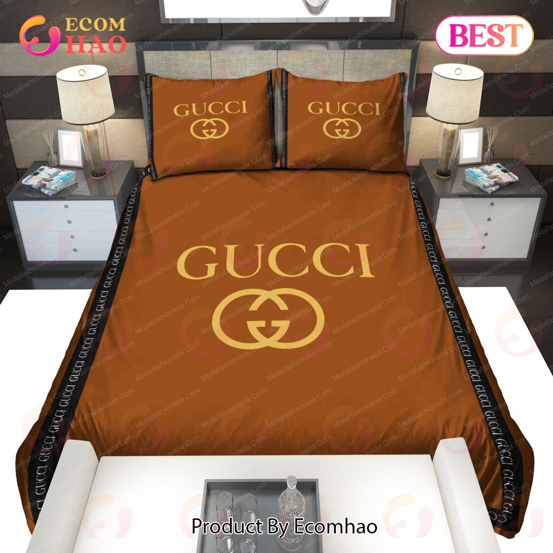 Brown Gucci Bedding Sets Home Decoration Luxury Items