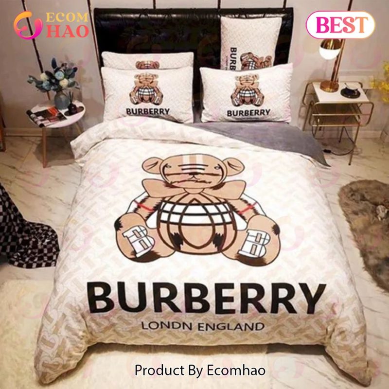 Burberry Bear Luxury Brand Bedding Sets Bedspread Duvet Cover Set Bedroom  Decor Thanksgiving Decorations For Home Best Luxury Bed Sets Gift  Thankgivings And Christmas - Ecomhao Store