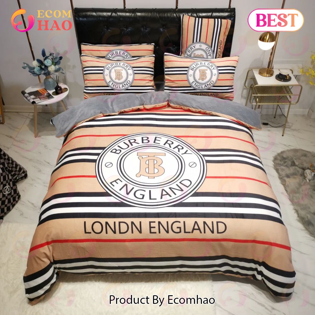 Burberry Bedding 3D Printed Bedding Sets Quilt Sets Duvet Cover Luxury Brand Bedding Decor Bedroom Sets Best Luxury Bed Sets Gift Thankgivings And Christmas