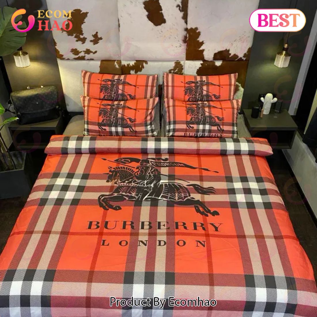 Burberry Bedding Orange Luxury Bedding Sets Quilt Sets Duvet Cover Luxury Brand Bedroom Sets Bedding Best Luxury Bed Sets Gift Thankgivings And Christmas Bedding Sets