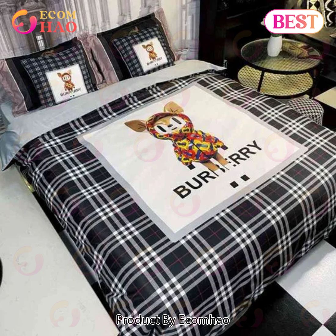 Burberry Caro Luxury Brand Bedding Set For Bedroom Luxury Bedspread Duvet Cover Set With Pillowcases Home Decoration