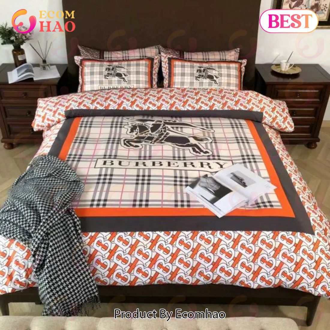 Burberry Fashion New Bedding Sets Quilt Sets Duvet Cover Luxury Brand Bedding Decor Bedroom Sets Best Luxury Bed Sets Gift Thankgivings And Christmas