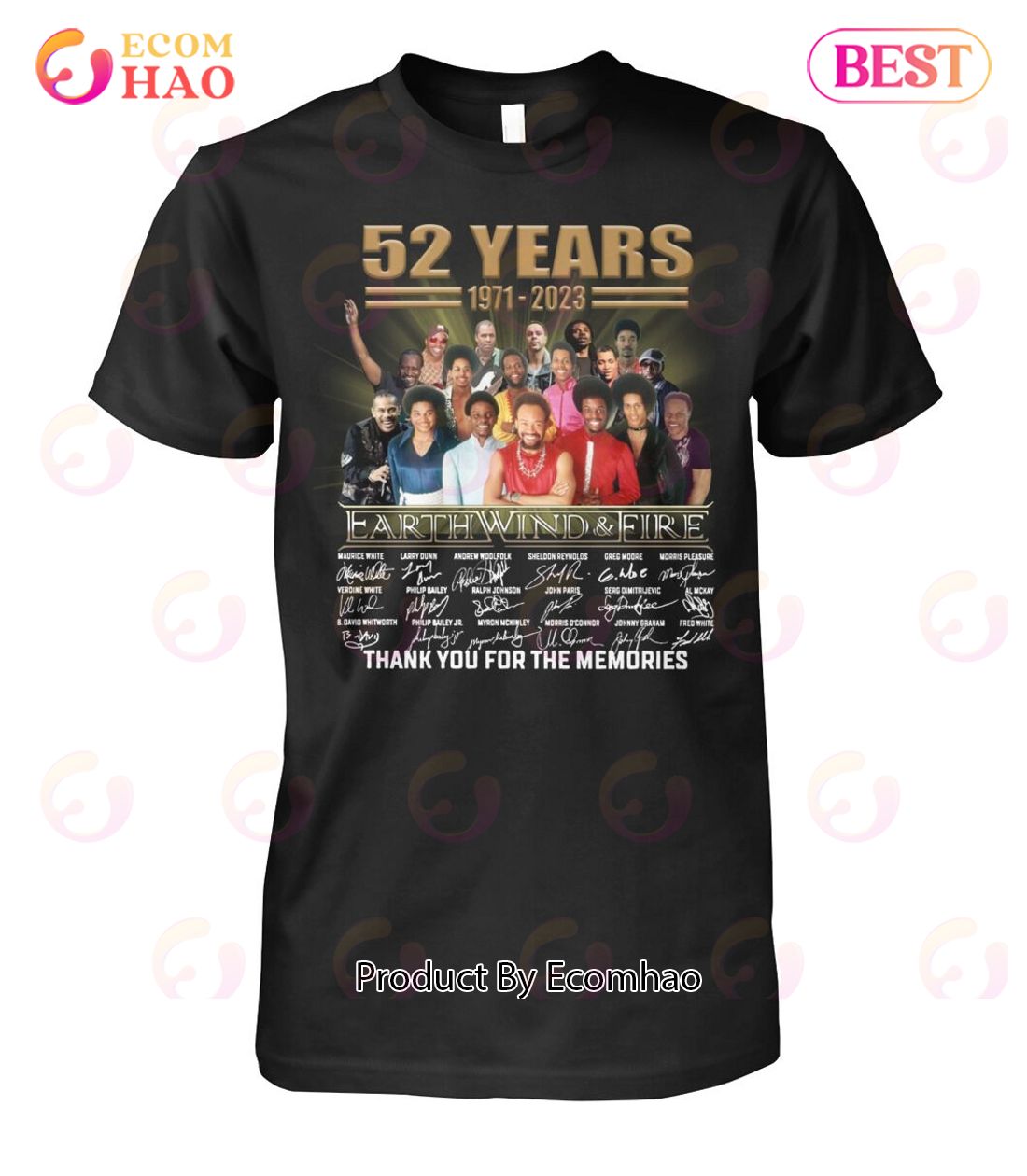 52 Years Of 1971 – 2023 Earth, Wind & Fire Thank You For The Memories T-Shirt