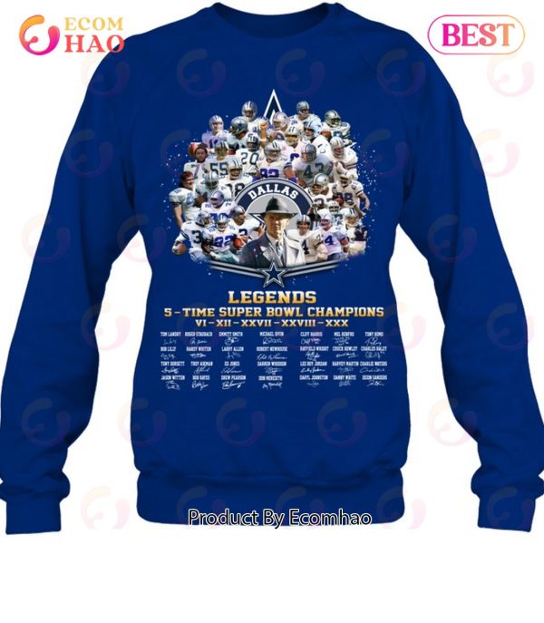 Dallas Cowboys Legends 5 – Time Super Bowl Champions T-Shirt