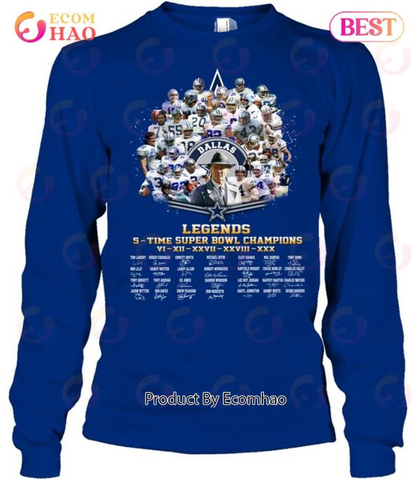 Dallas Cowboys Legends 5 – Time Super Bowl Champions T-Shirt