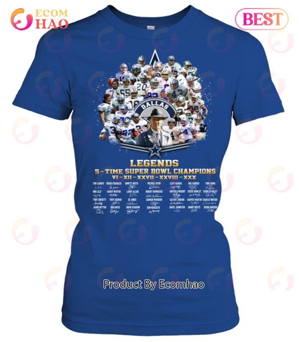Dallas Cowboys Legends 5 – Time Super Bowl Champions T-Shirt