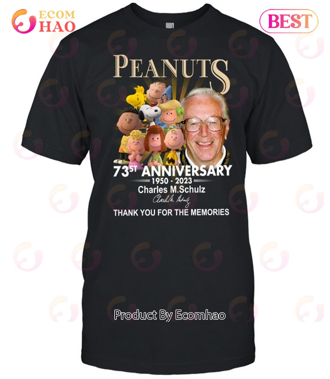 Peanuts 73st Anniversary 1950 – 2023 Charles M.Schulz Thank You For The Memories T-Shirt