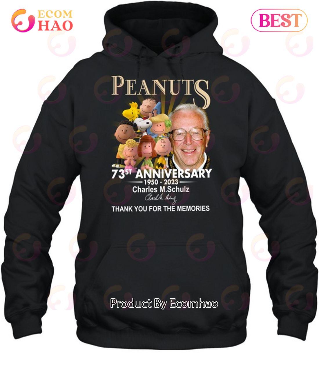 Peanuts 73st Anniversary 1950 – 2023 Charles M.Schulz Thank You For The Memories T-Shirt