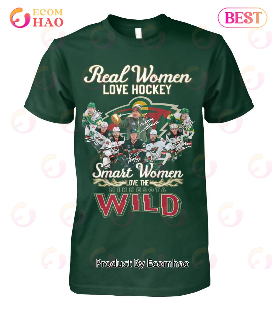 Real Women Love Hockey Smart Women Love The Minnesota Wild T-Shirt