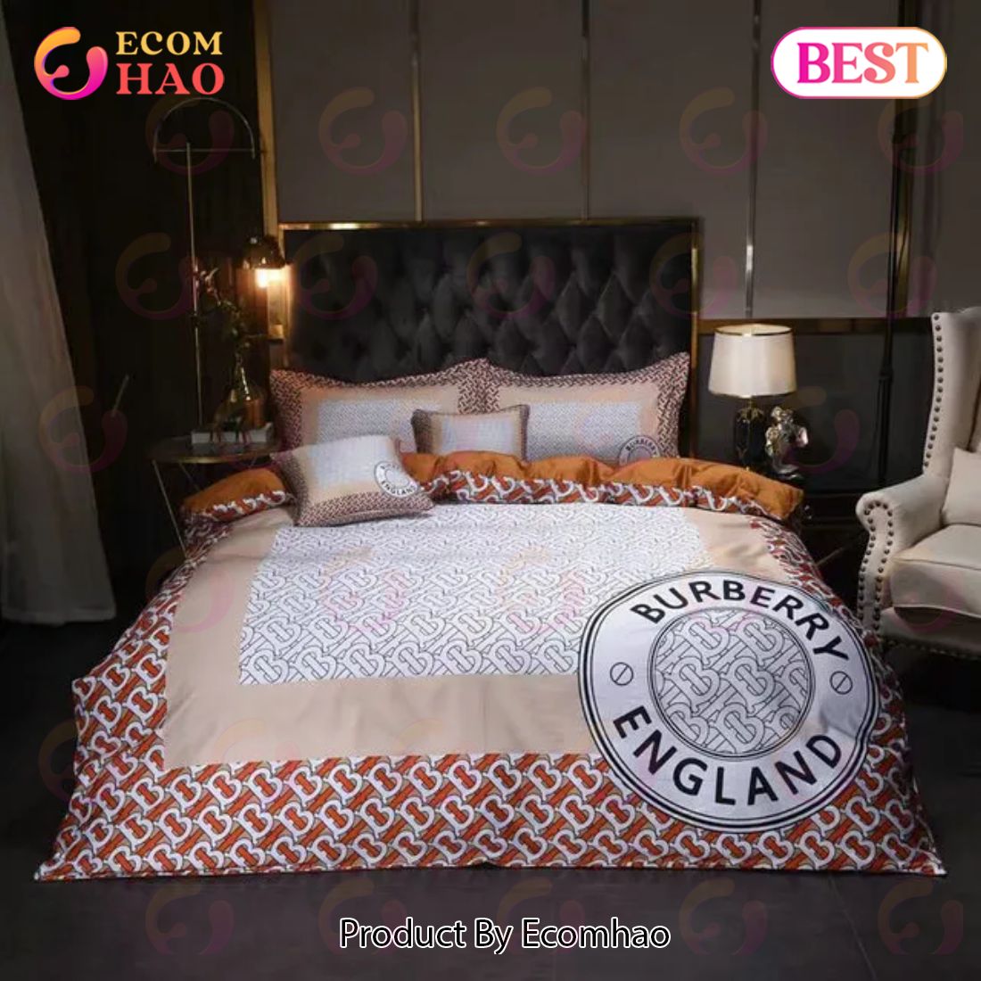 Burberry New Hot Bedding Sets 3D Printed Bedding Sets Quilt Sets Duvet Cover Luxury Brand Bedding Decor Bedroom Sets Best Luxury Bed Sets Gift Thankgivings And Christmas