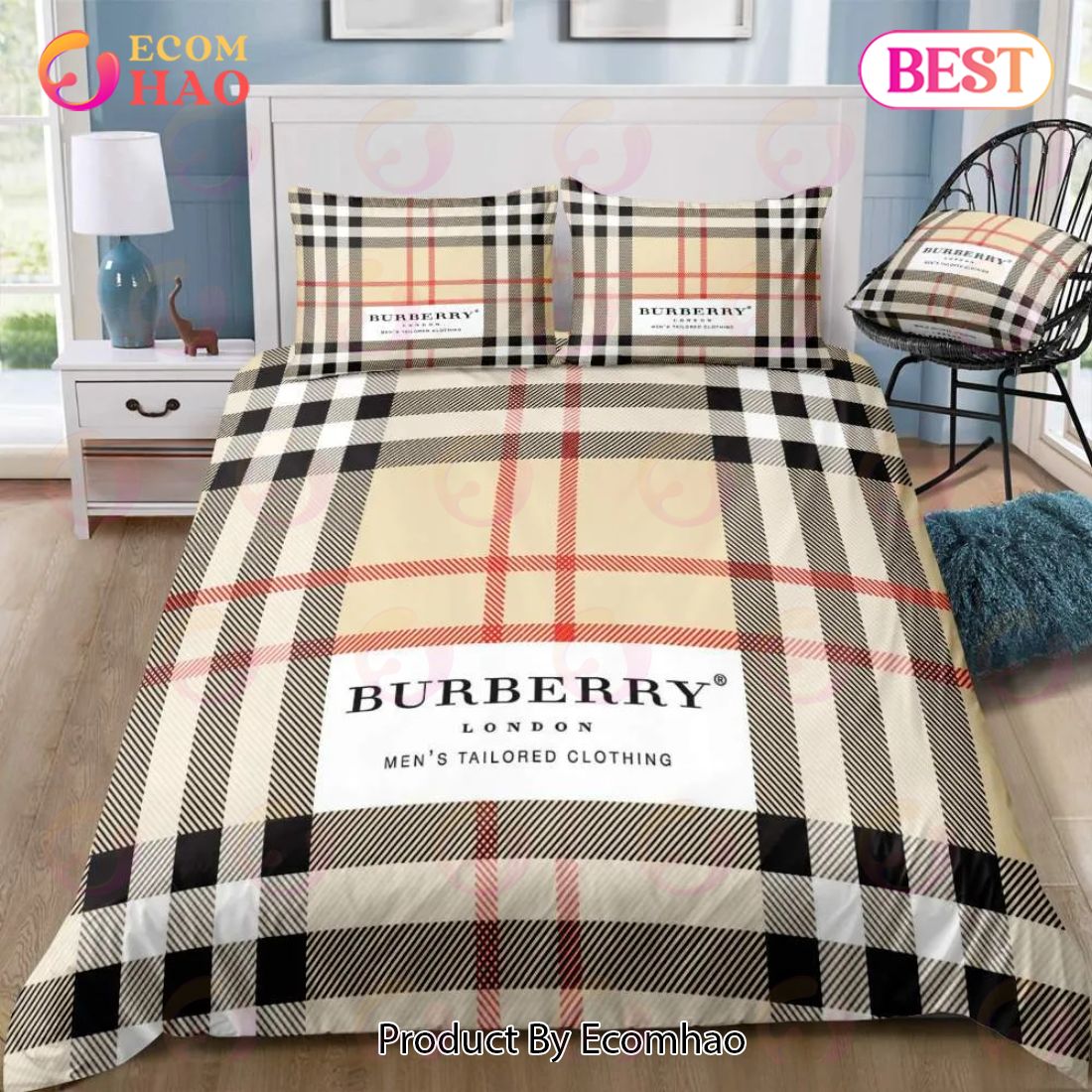 Burberry New Luxury Brand Bedding Sets Bedspread Duvet Cover Set Bedroom Decor Thanksgiving Decorations For Home Best Luxury Bed Sets Gift Thankgivings And Christmas