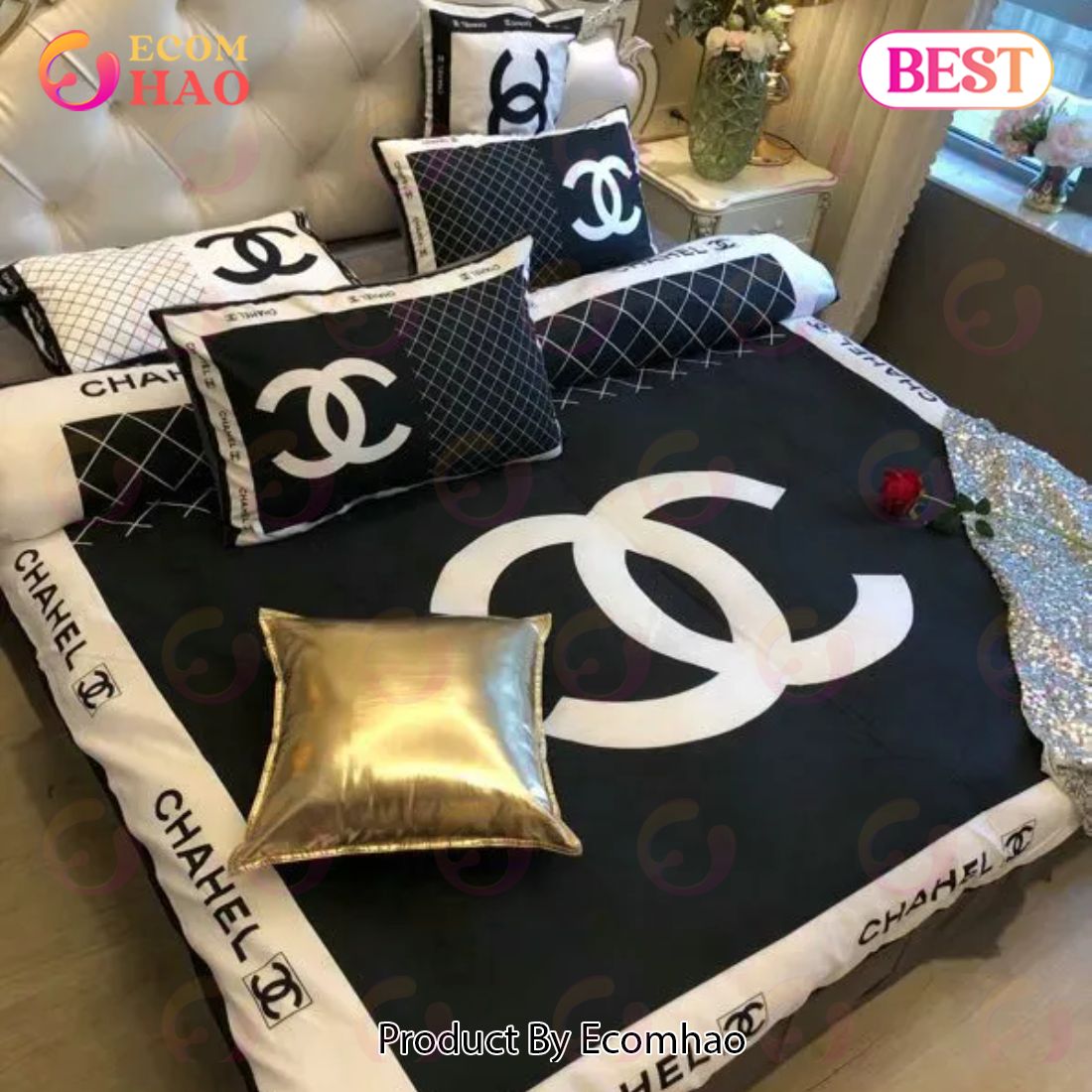 Chanel Bedding 3D Printed New Bedding Sets Quilt Sets Duvet Cover Luxury Brand Bedding Decor Bedroom Sets Best Luxury Bed Sets Gift Thankgivings And Christmas