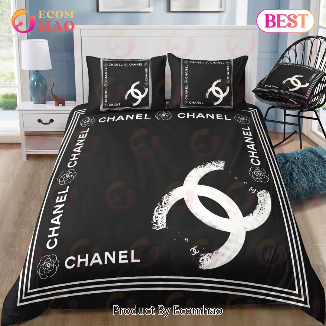 Chanel Logo Hot New Luxury Brand Bedding Sets Bedspread Duvet Cover Set  Bedroom Decor Thanksgiving Decorations For Home Best Luxury Bed Sets Gift  Thankgivings And Christmas - Ecomhao Store