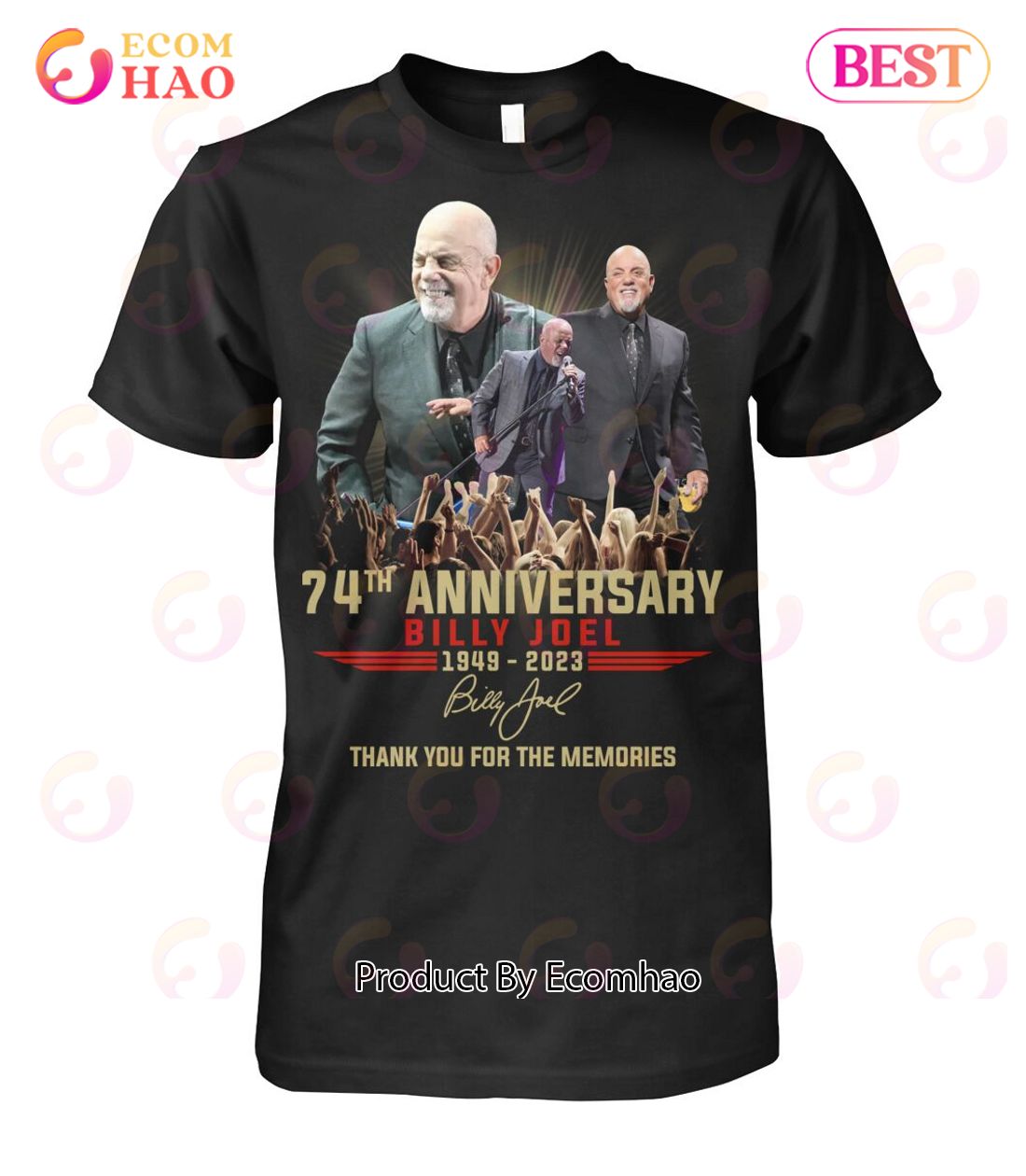 74th Anniversary Billy Joel 1949 – 2023 Thank You For The Memories T-Shirt