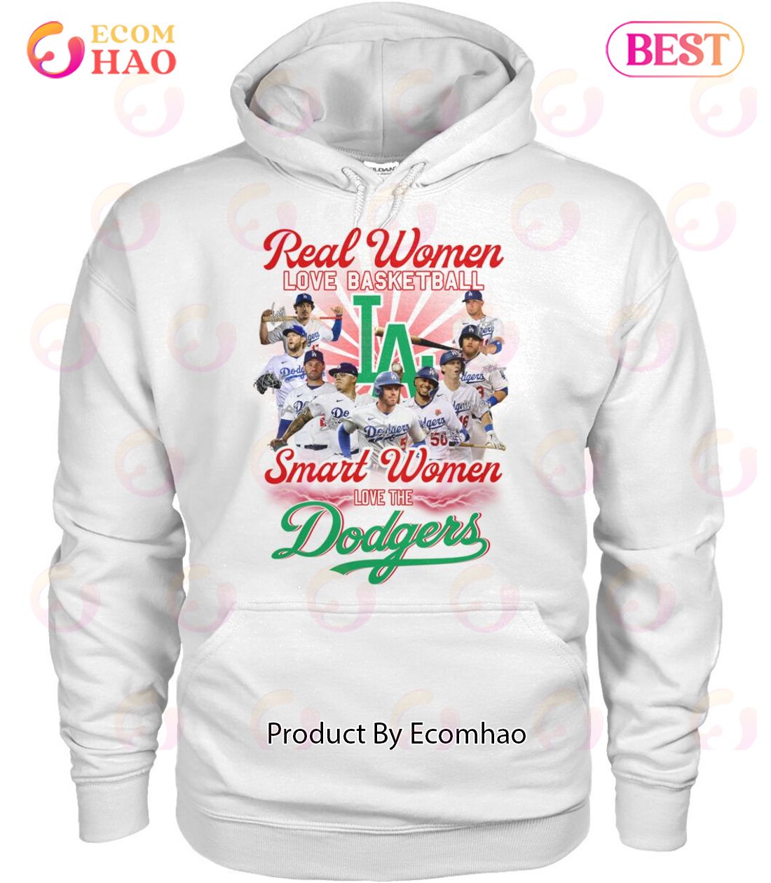 Real Women Love Basketball Smart Women Love The Dodgers T-Shirt