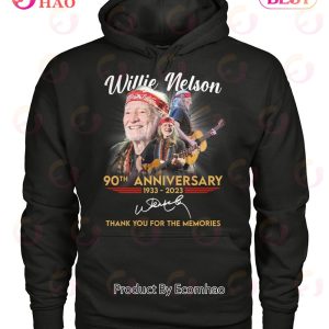 Willie Nelson 90th Anniversary 1933 – 2023 Thank You For The Memories T-Shirt