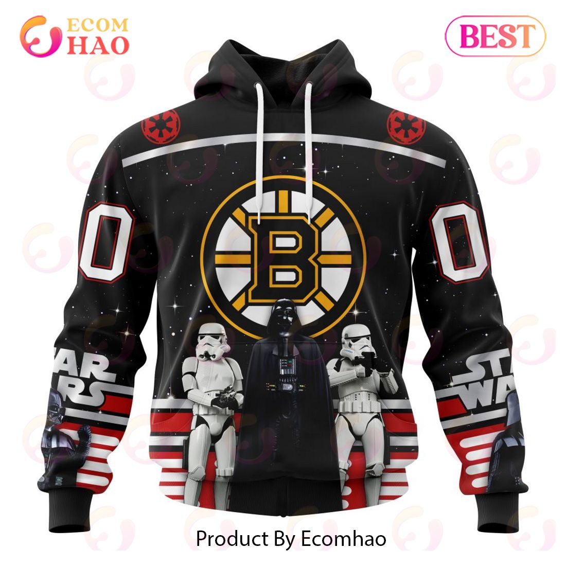 NHL Boston Bruins Special Star Wars Design May The 4th Be With You 3D Hoodie