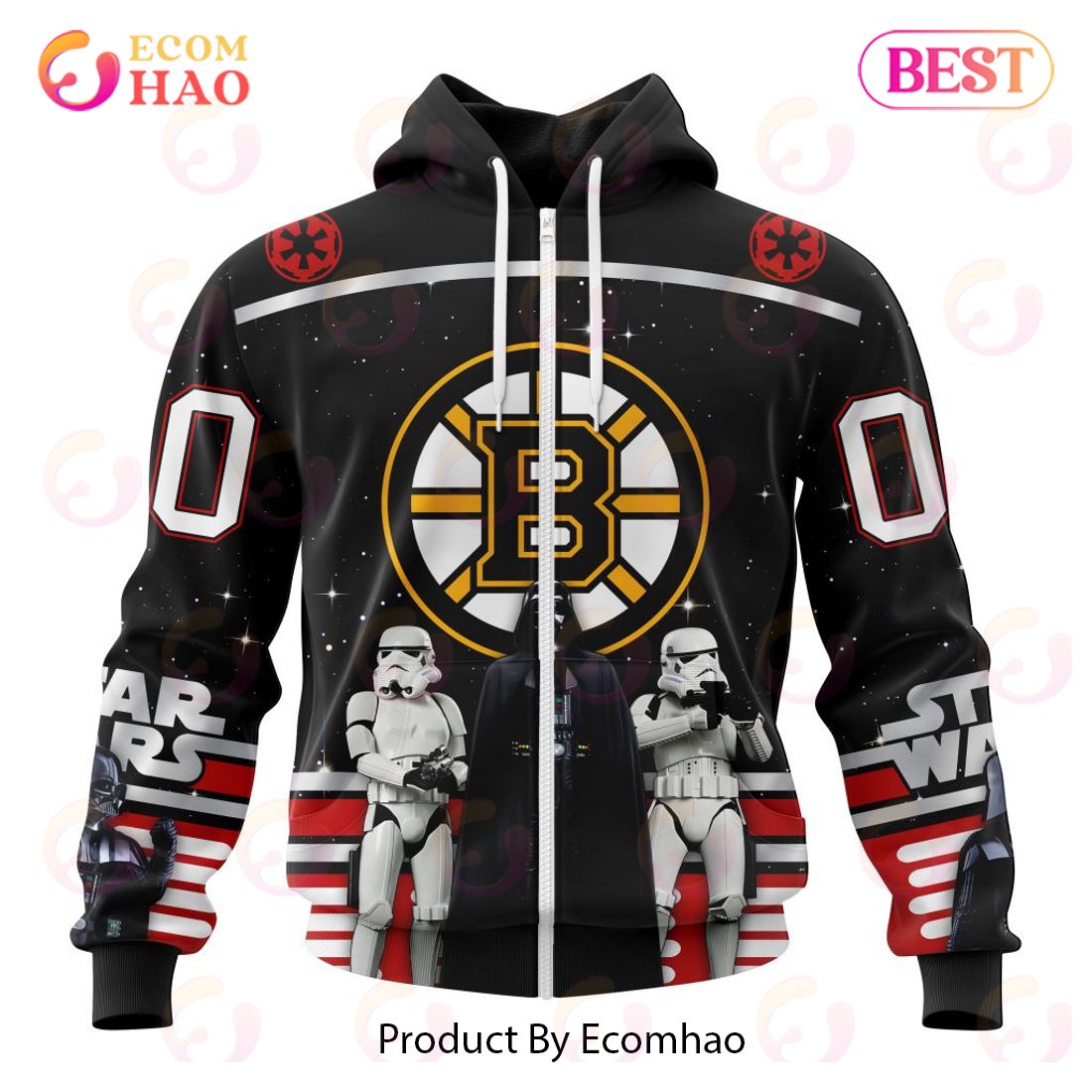 NHL Boston Bruins Special Star Wars Design May The 4th Be With You 3D Hoodie