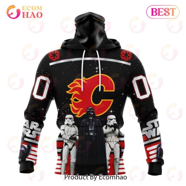NHL Calgary Flames Special Star Wars Design May The 4th Be With You 3D Hoodie
