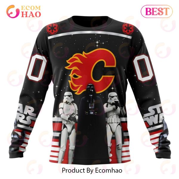 NHL Calgary Flames Special Star Wars Design May The 4th Be With You 3D Hoodie