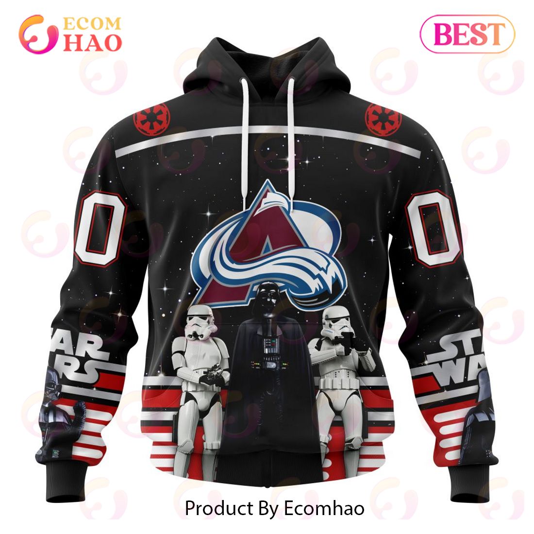 NHL Colorado Avalanche Special Star Wars Design May The 4th Be With You 3D Hoodie