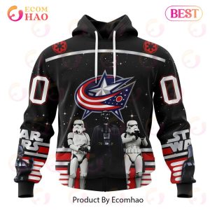 NHL Columbus Blue Jackets Special Star Wars Design May The 4th Be With You 3D Hoodie