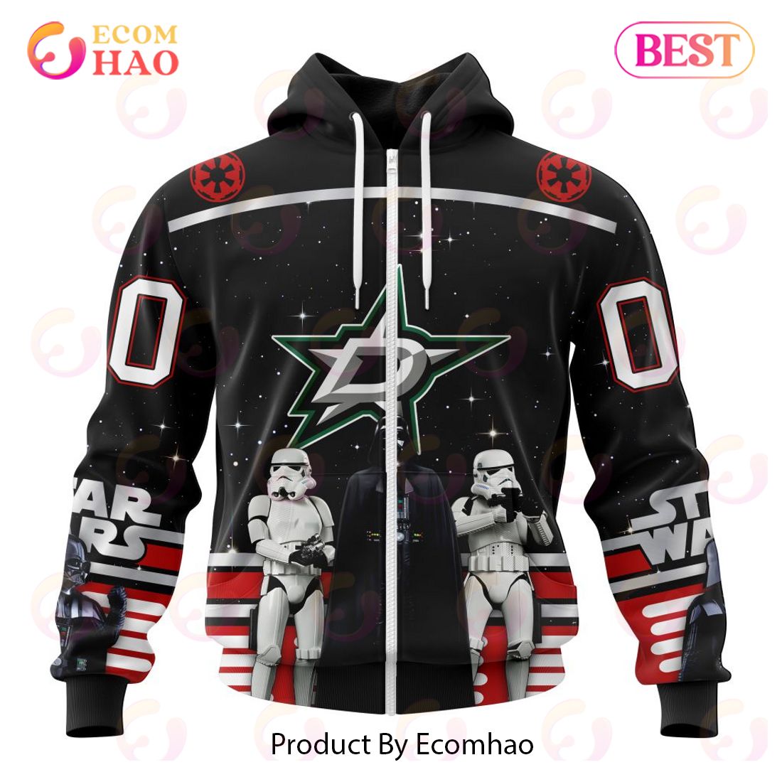 NHL Dallas Stars Special Star Wars Design May The 4th Be With You 3D Hoodie