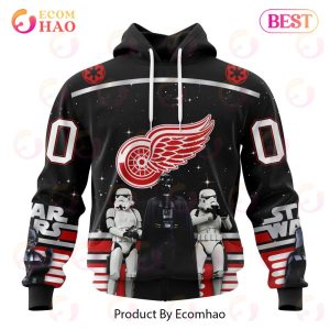 NHL Detroit Red Wings Special Star Wars Design May The 4th Be With You 3D Hoodie