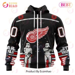 NHL Detroit Red Wings Special Star Wars Design May The 4th Be With You 3D Hoodie