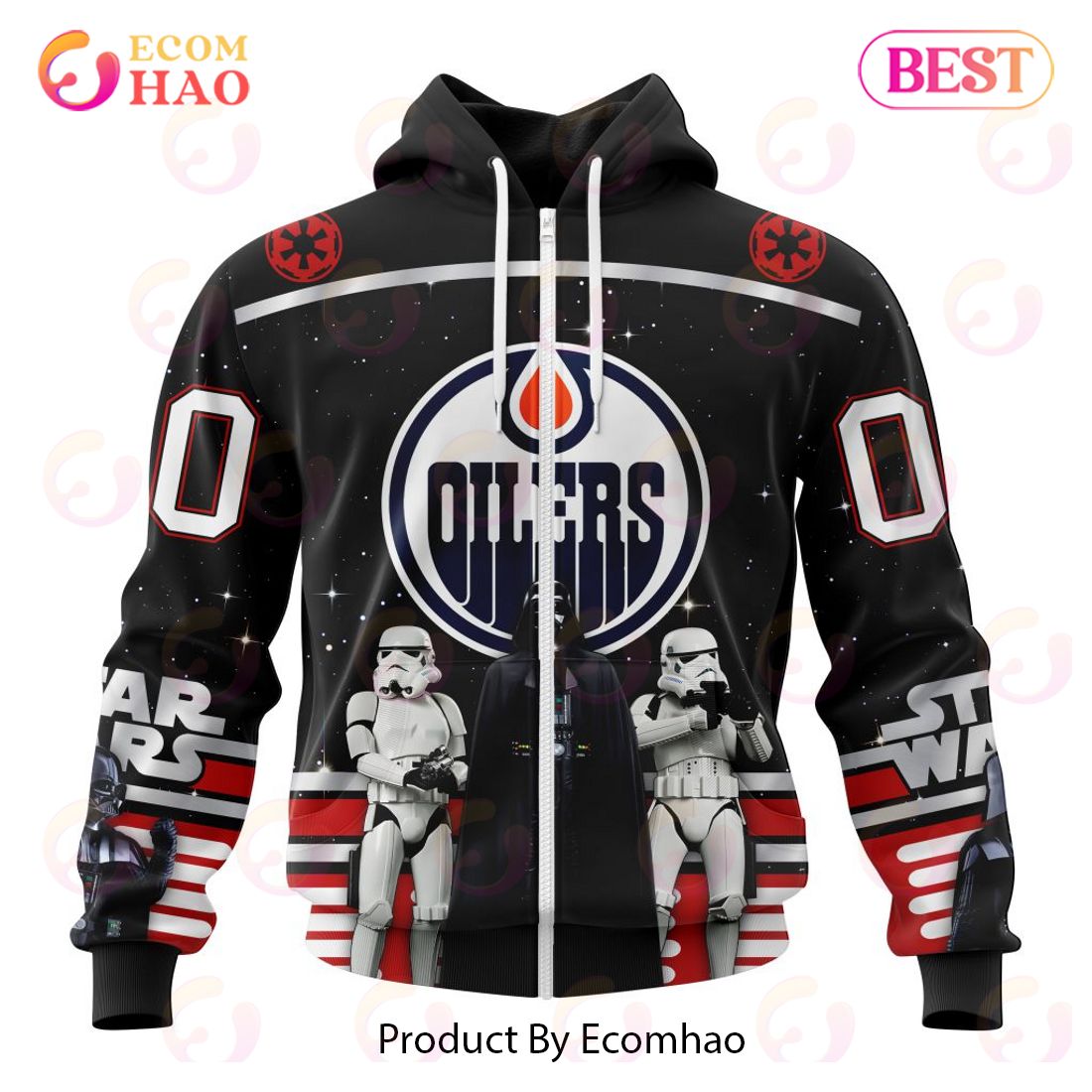 NHL Edmonton Oilers Special Star Wars Design May The 4th Be With You 3D Hoodie