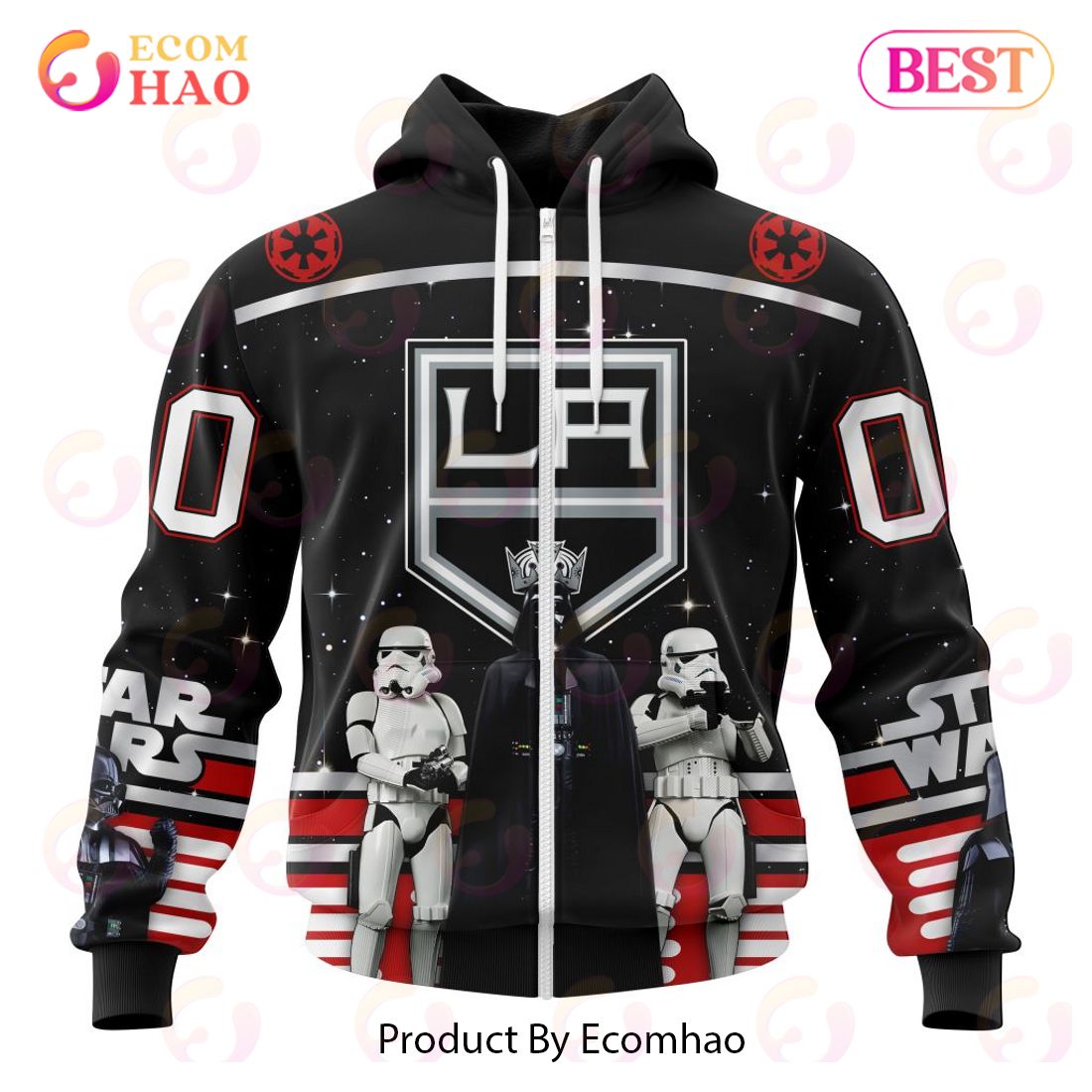 NHL Los Angeles Kings Special Star Wars Design May The 4th Be With You 3D Hoodie