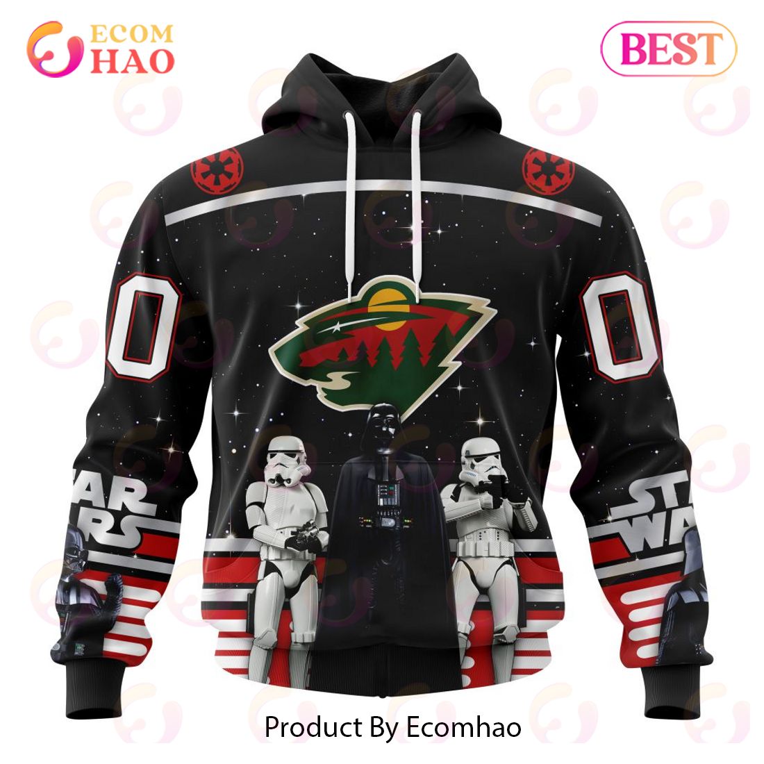 NHL Minnesota Wild Special Star Wars Design May The 4th Be With You 3D Hoodie