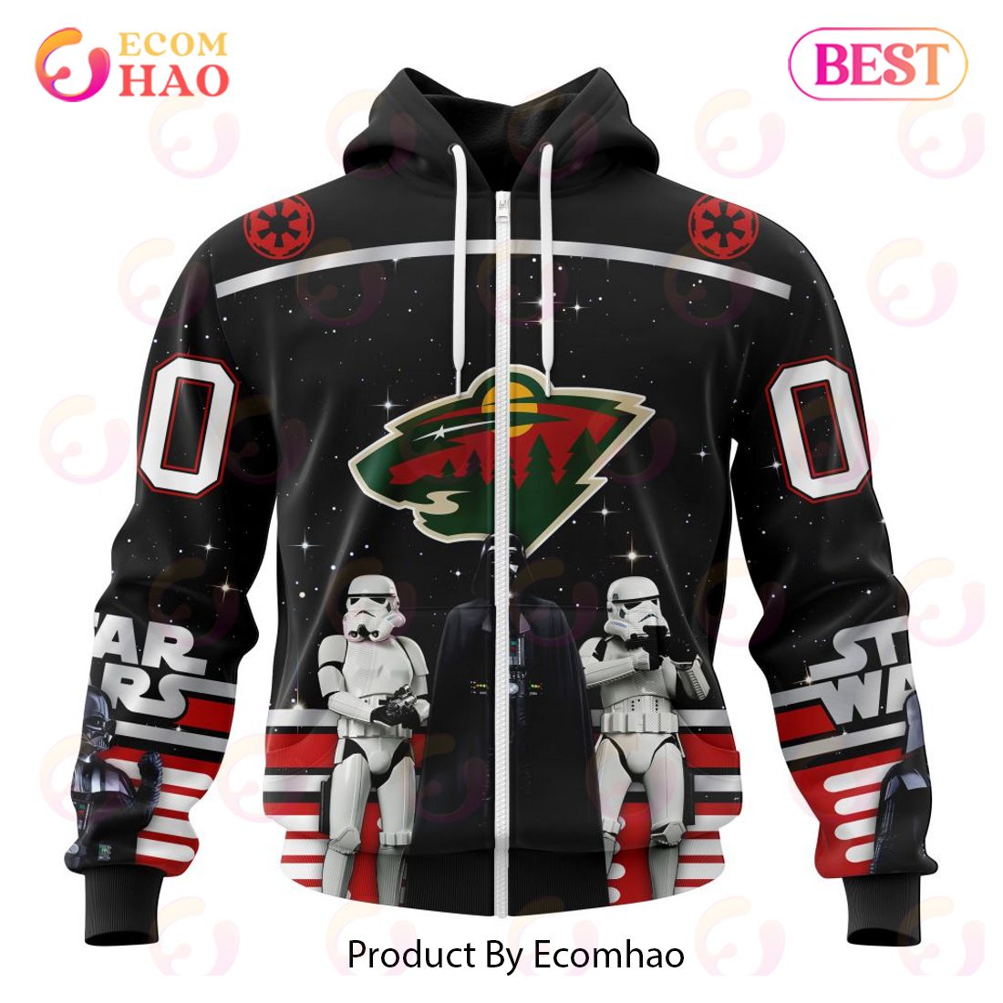 NHL Minnesota Wild Special Star Wars Design May The 4th Be With You 3D Hoodie