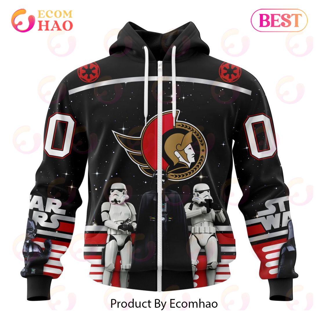 NHL Ottawa Senators Special Star Wars Design May The 4th Be With You 3D Hoodie