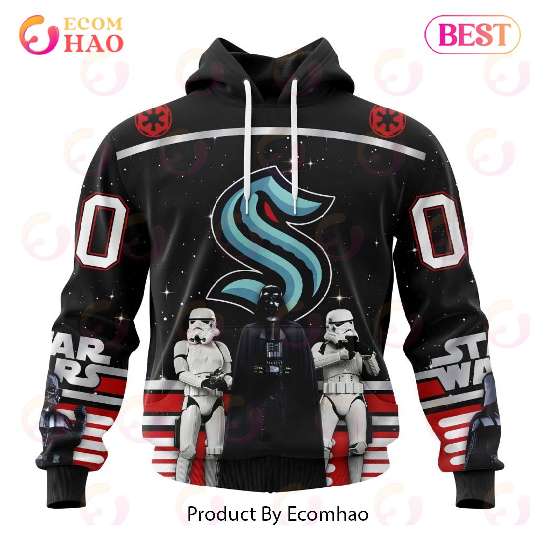 NHL Seattle Kraken Special Star Wars Design May The 4th Be With You 3D Hoodie