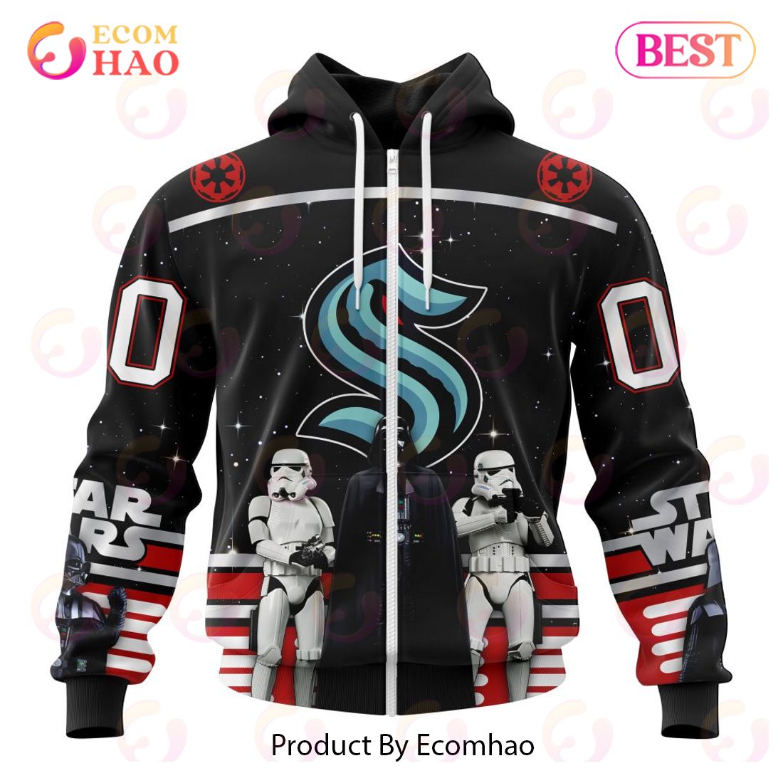 NHL Seattle Kraken Special Star Wars Design May The 4th Be With You 3D Hoodie