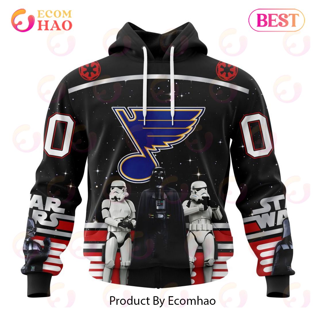 NHL St. Louis Blues Special Star Wars Design May The 4th Be With You 3D Hoodie
