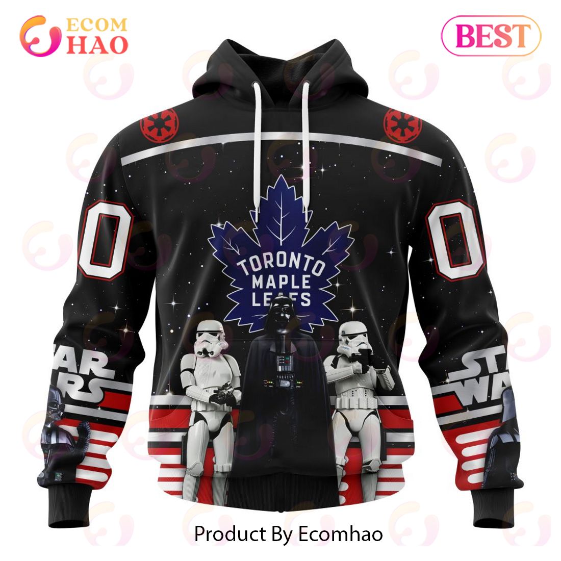 NHL Toronto Maple Leafs Special Star Wars Design May The 4th Be With You 3D Hoodie