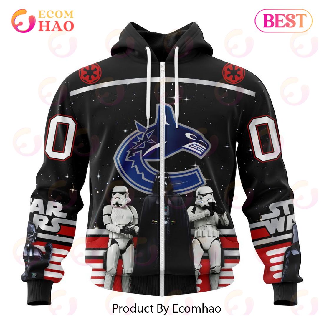 NHL Vancouver Canucks Special Star Wars Design May The 4th Be With You 3D Hoodie