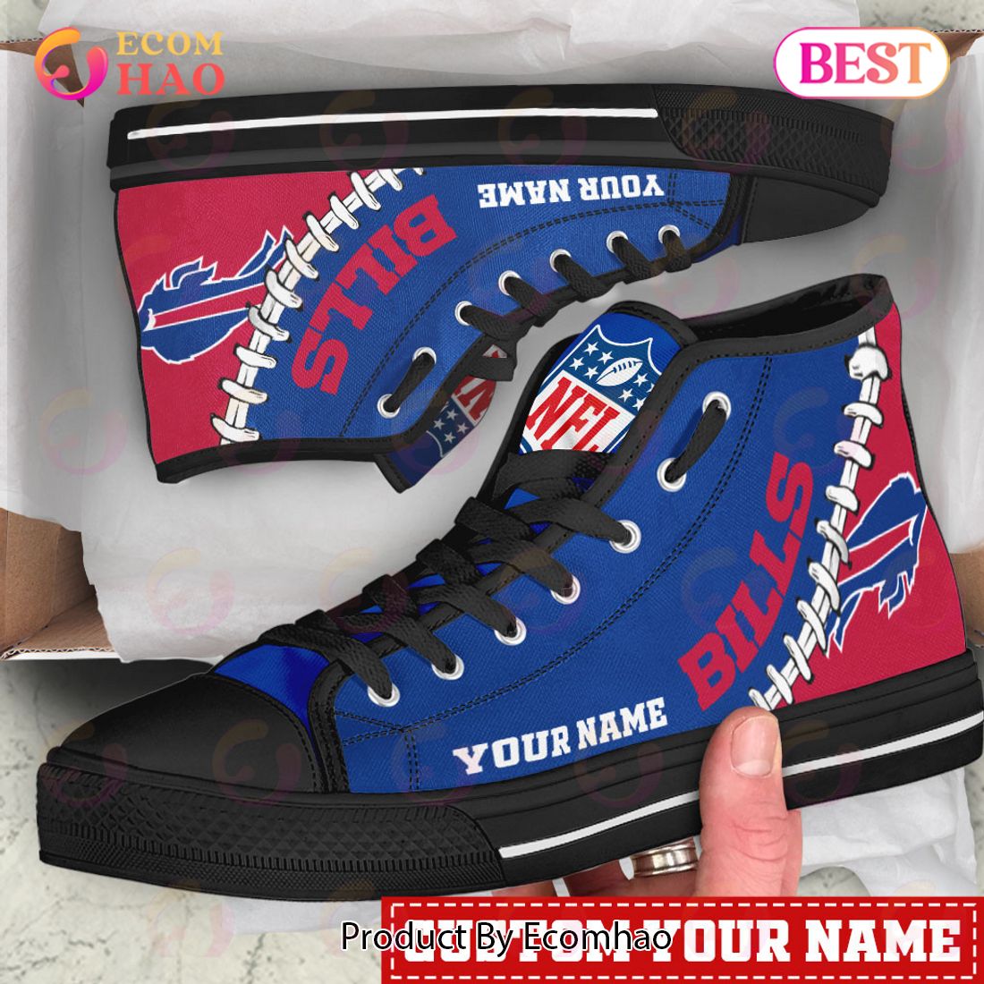 NFL Buffalo Bills Custom Your Name High Top Shoes