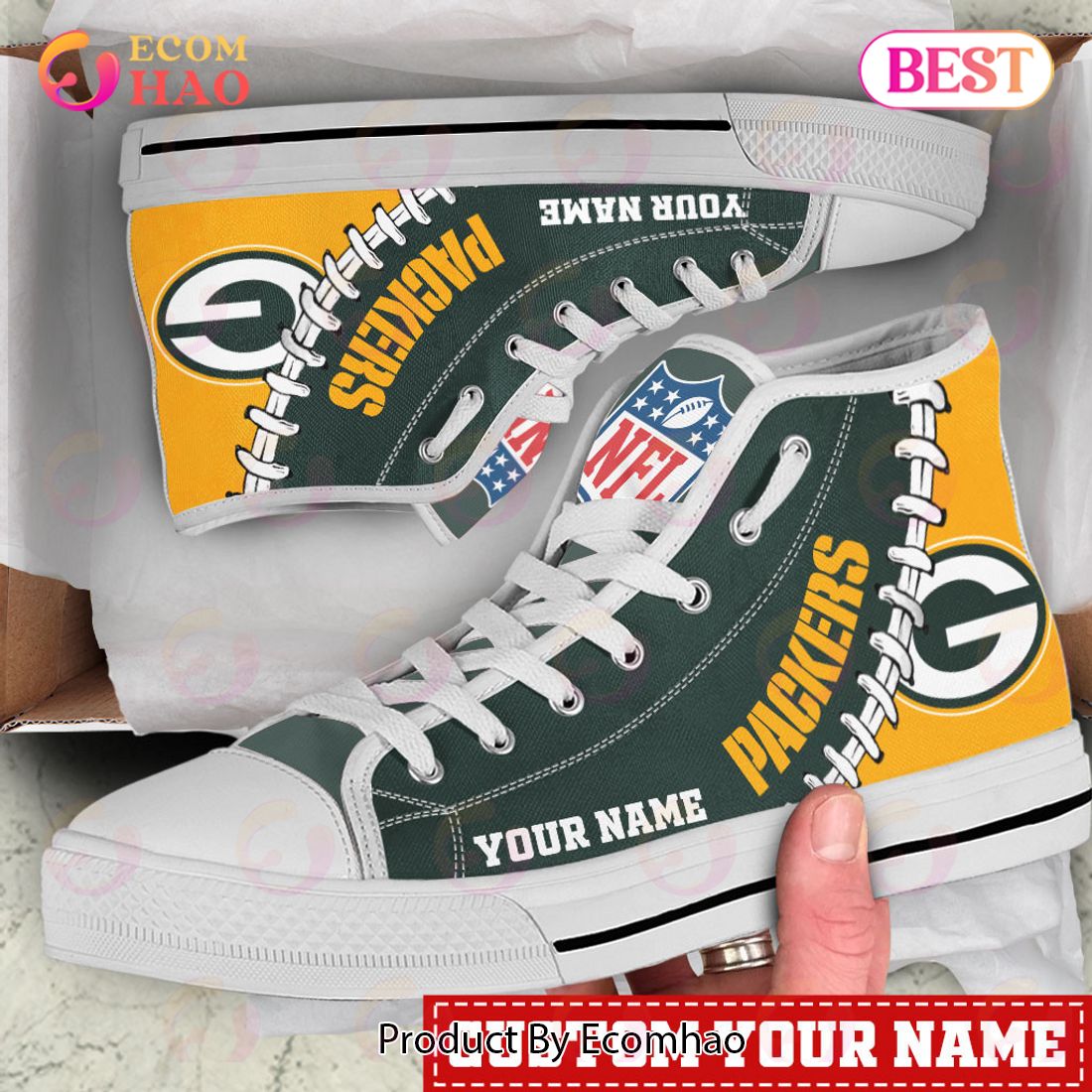 Green Bay Packers NFL Clunky Max Soul Shoes Custom Name Unique