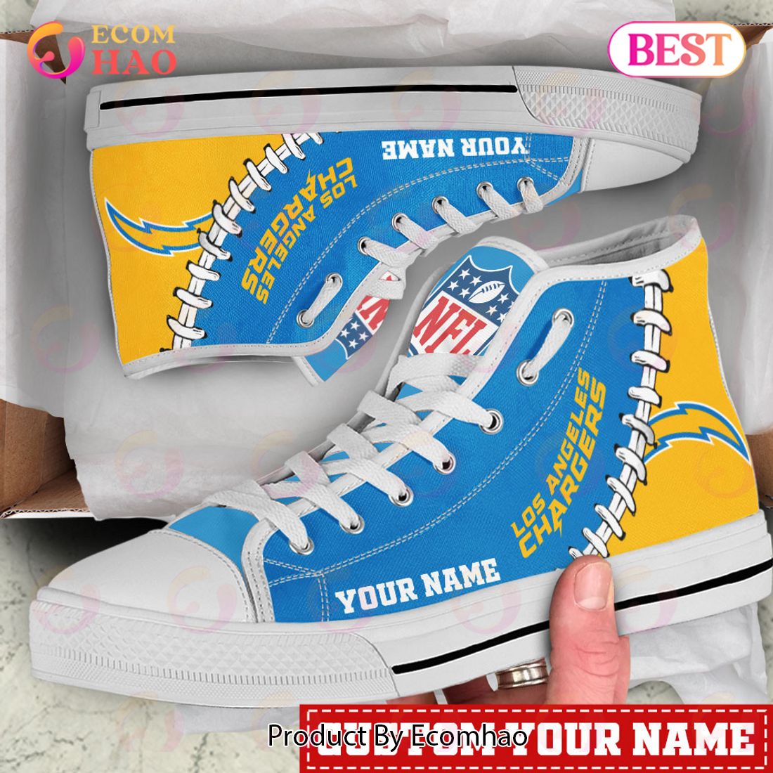 NFL Minnesota Vikings Custom Your Name High Top Shoes