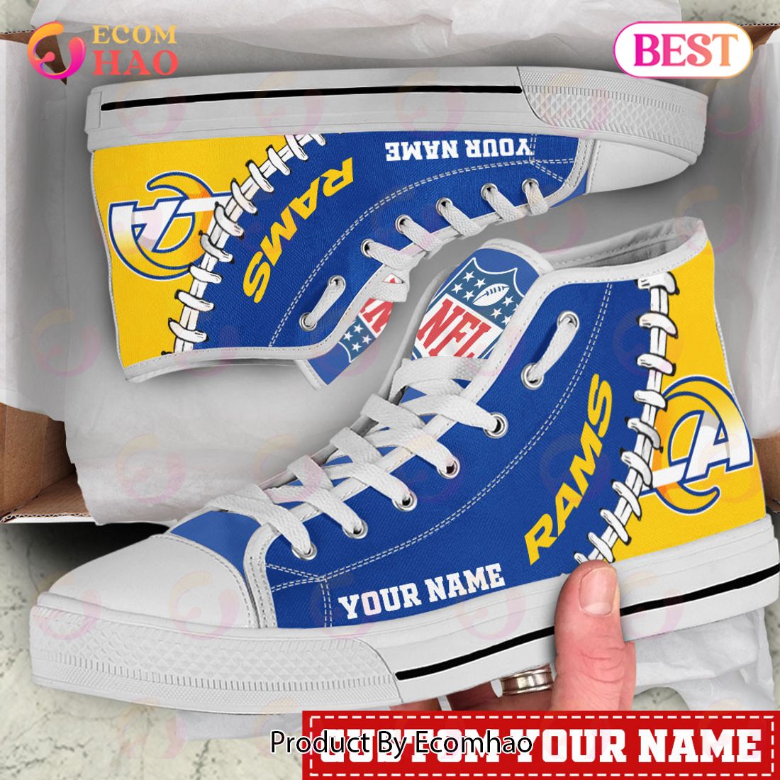 NFL Los Angeles Rams Custom Your Name High Top Shoes