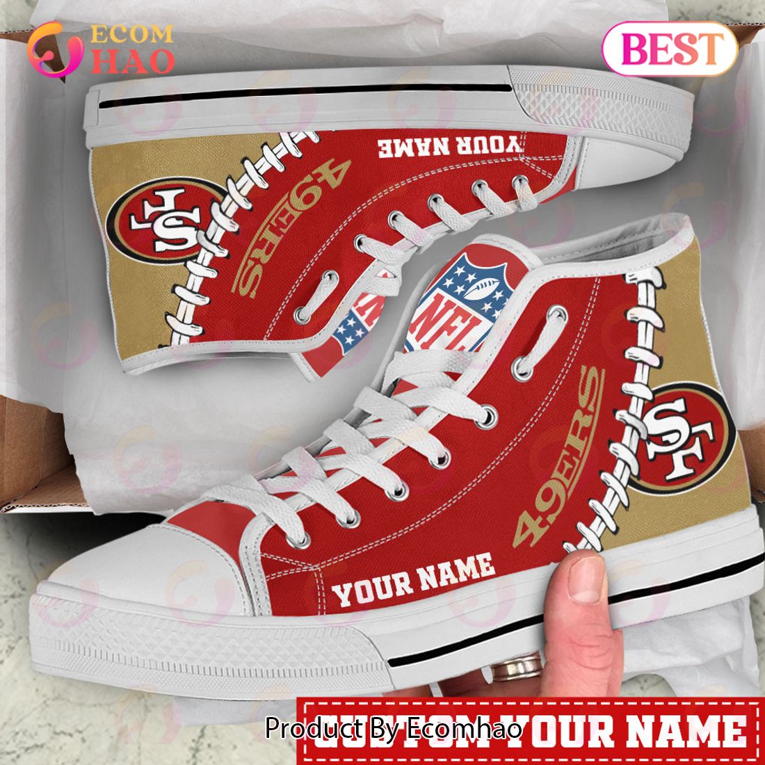 NFL San Francisco 49ers Custom Your Name High Top Shoes