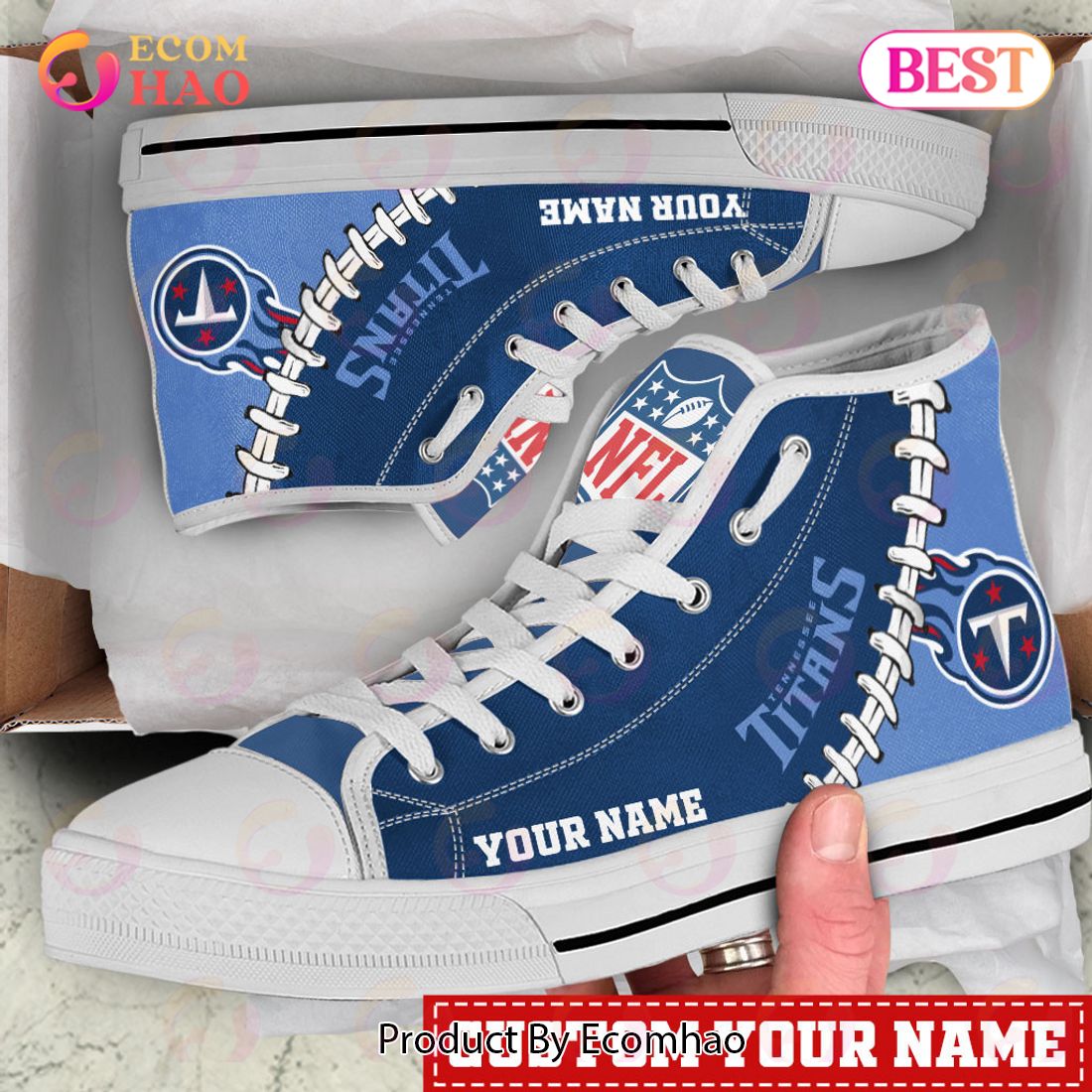 NFL Tennessee Titans Custom Your Name High Top Shoes