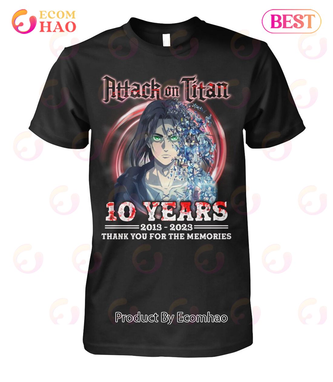 Attack On Titan 10 Years 2013 – 2023 Thank You For The Memories T-Shirt