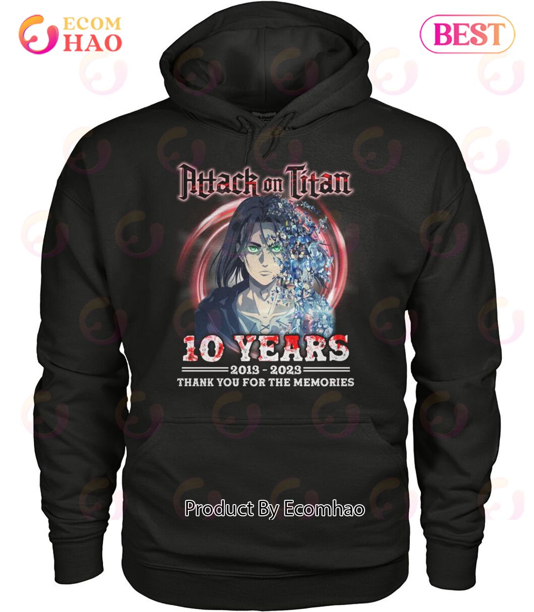 Attack On Titan 10 Years 2013 – 2023 Thank You For The Memories T-Shirt